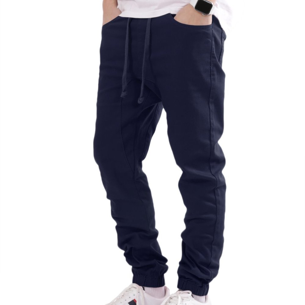 Men's Drawstring Harem Jogger Pants Navy